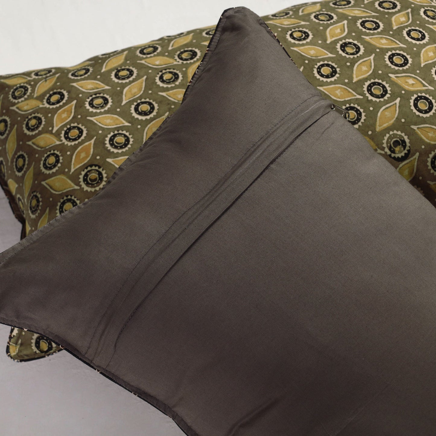 Buy Set of 2 - Ajrakh Block Printed Cotton Pillow Covers (26 x 17 in) Online at iTokri.com