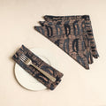  Brown Set of 4 - Hand Batik Printed Cotton Table Napkins