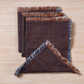 Brown Handspun Handwoven Double Side Pure Cotton Table Napkins