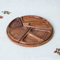 Sheesham Wood Segmented Brown Snacks Platter / Serving Tray