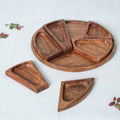 Sheesham Wood Segmented Brown Snacks Platter / Serving Tray
