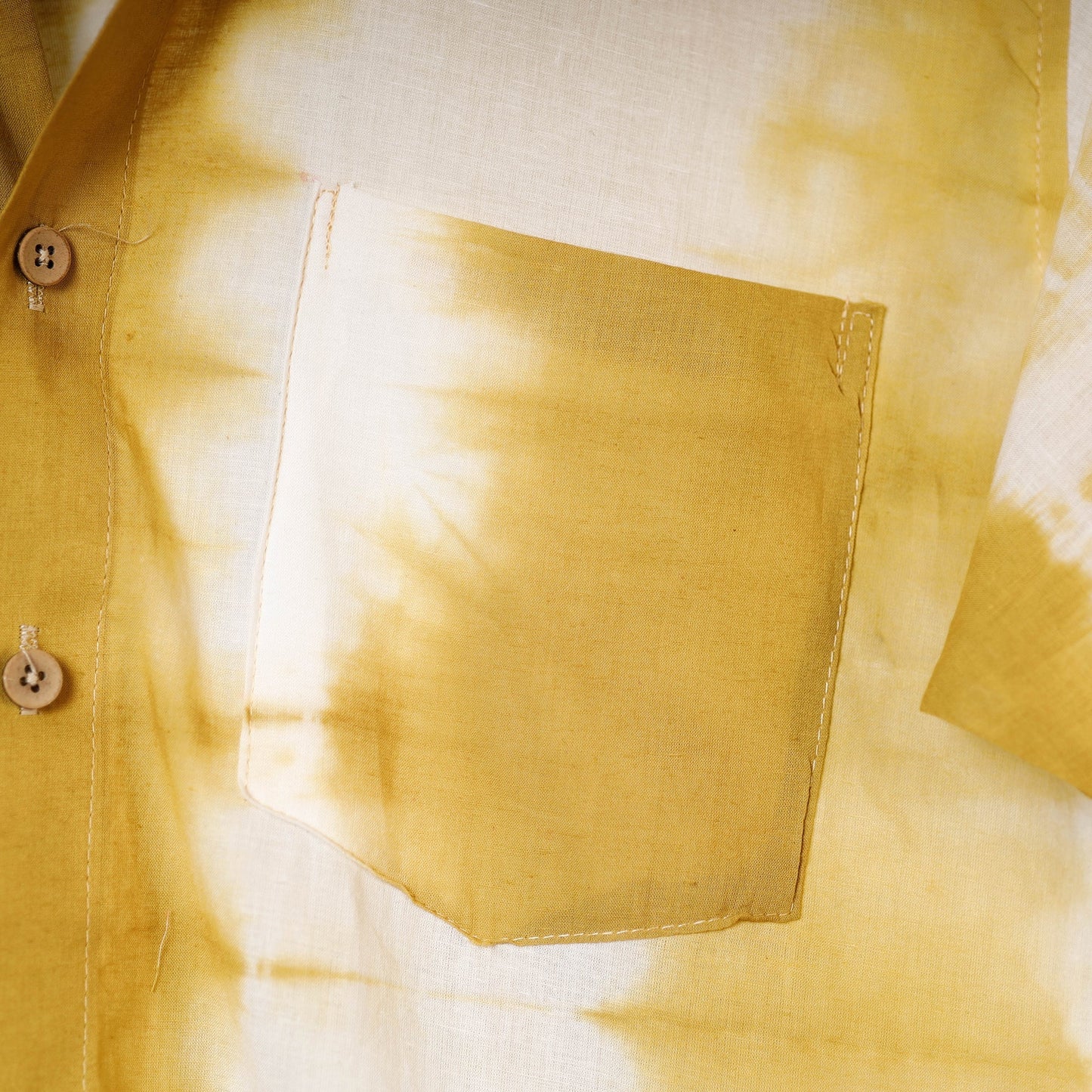 Shibori tie-dye mul cotton men half sleeve shirt