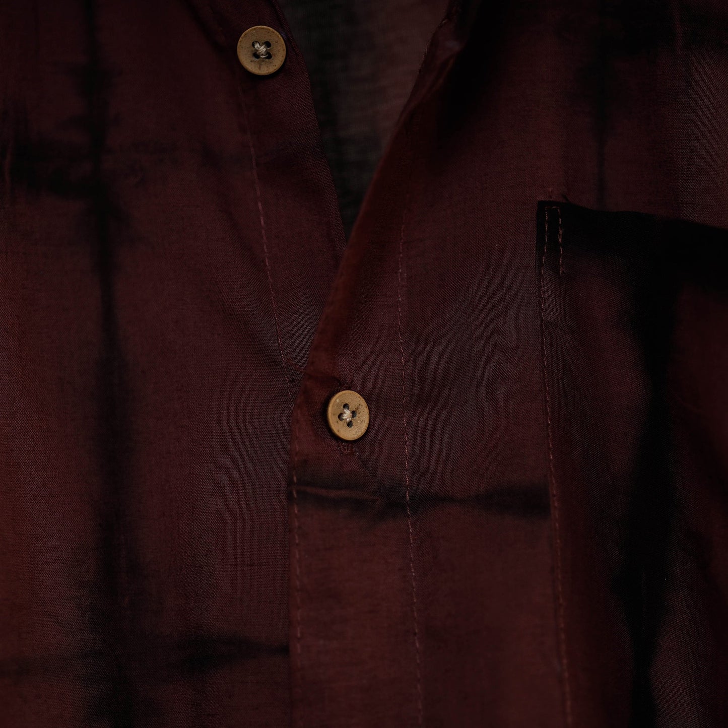 Brown - shibori tie-dye mul cotton men half sleeve shirt