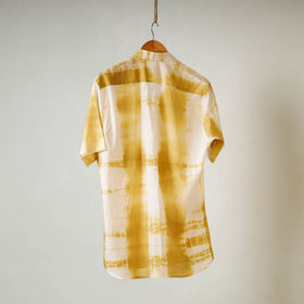 Shibori tie-dye mul cotton men half sleeve shirt
