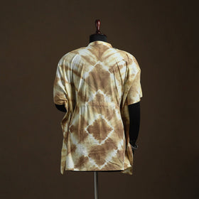 Shibori tie-dye patchwork cotton kaftan (short) 16
