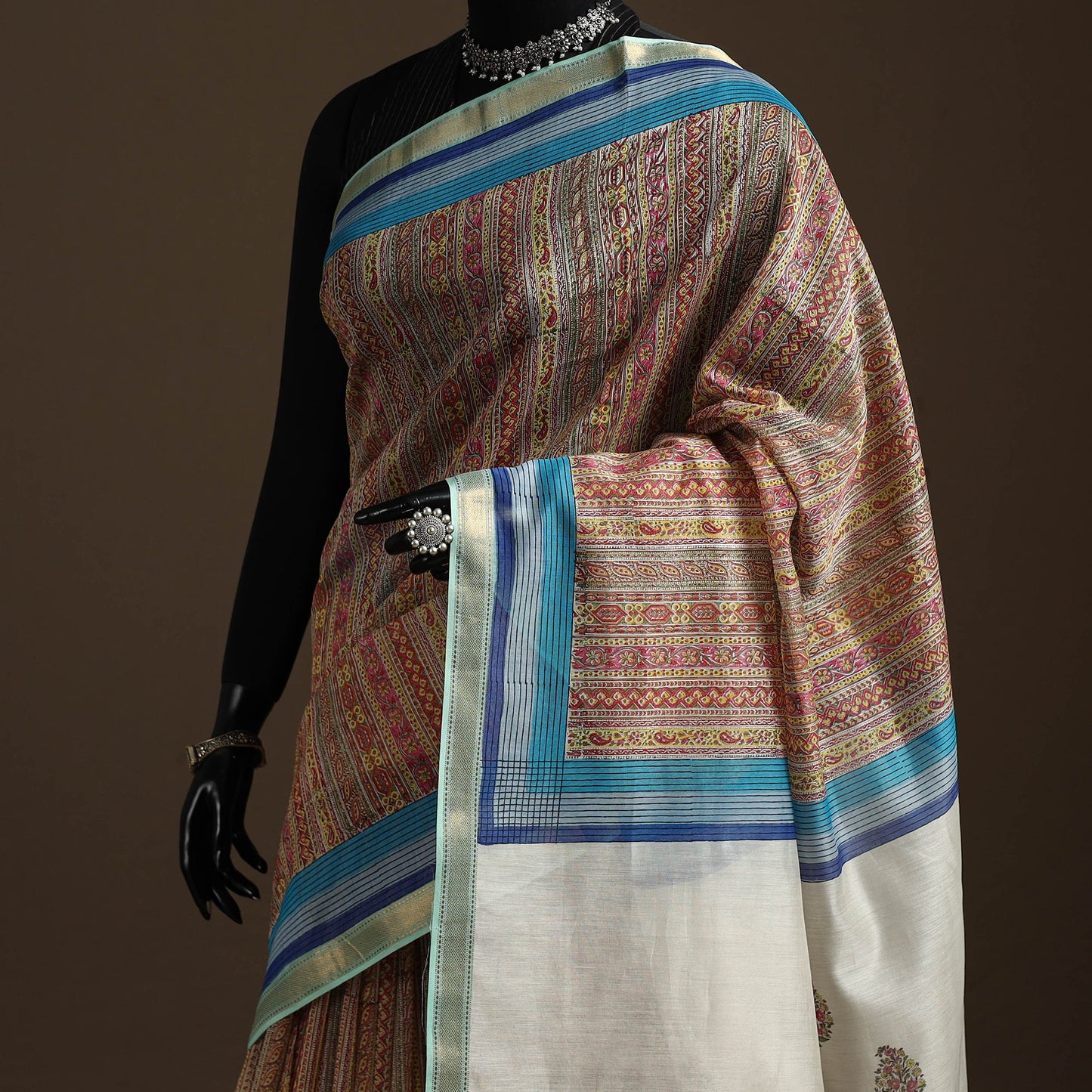 Brown - signature chanderi silk sanganari saree