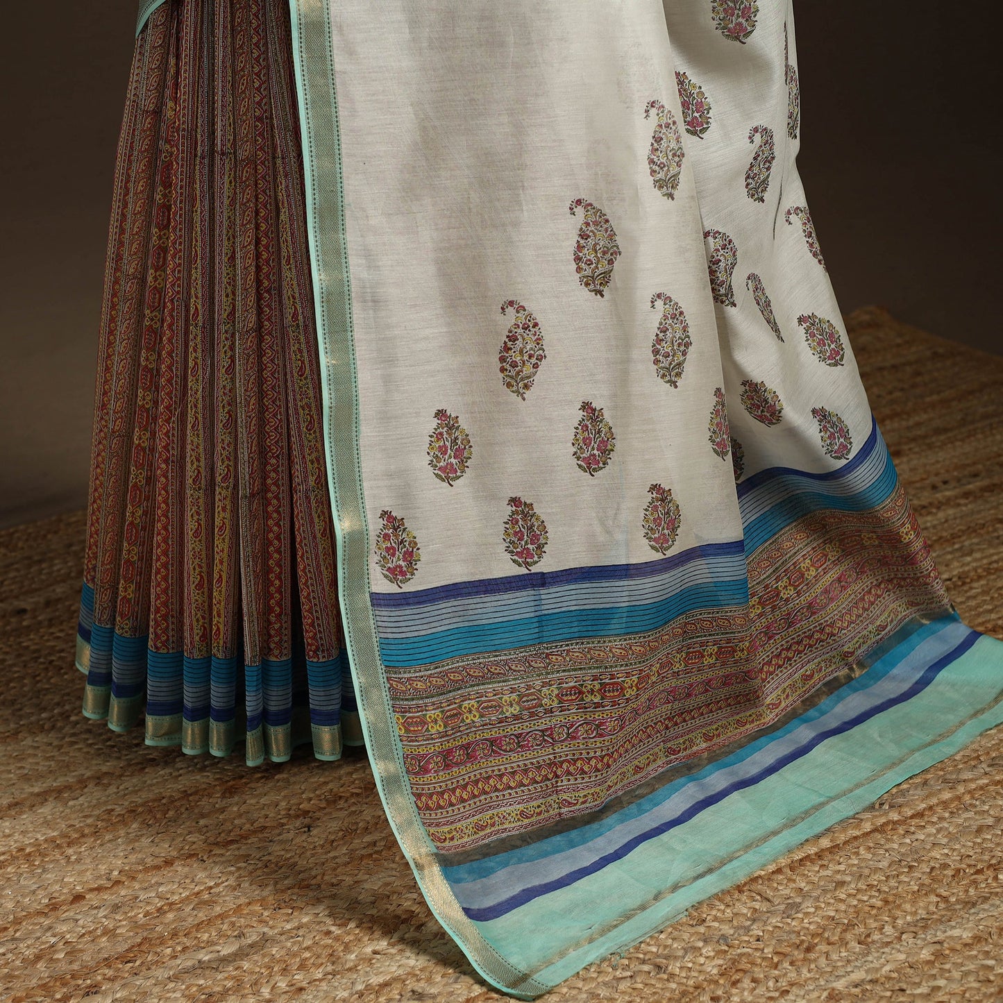 Brown - signature chanderi silk sanganari saree