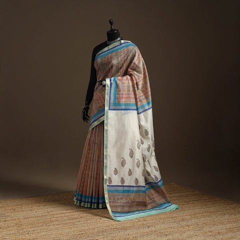 Brown - signature chanderi silk sanganari saree