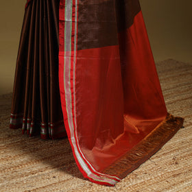 Silk cotton khun saree with ilkal pallu chikki paras border