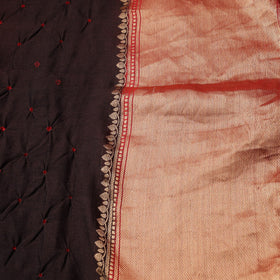 Silk tie-dye bandhani fabric with zari border 19