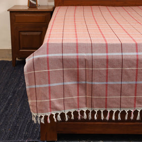 Brown - single handloom cotton bed sheet (90 x 60 in) 116