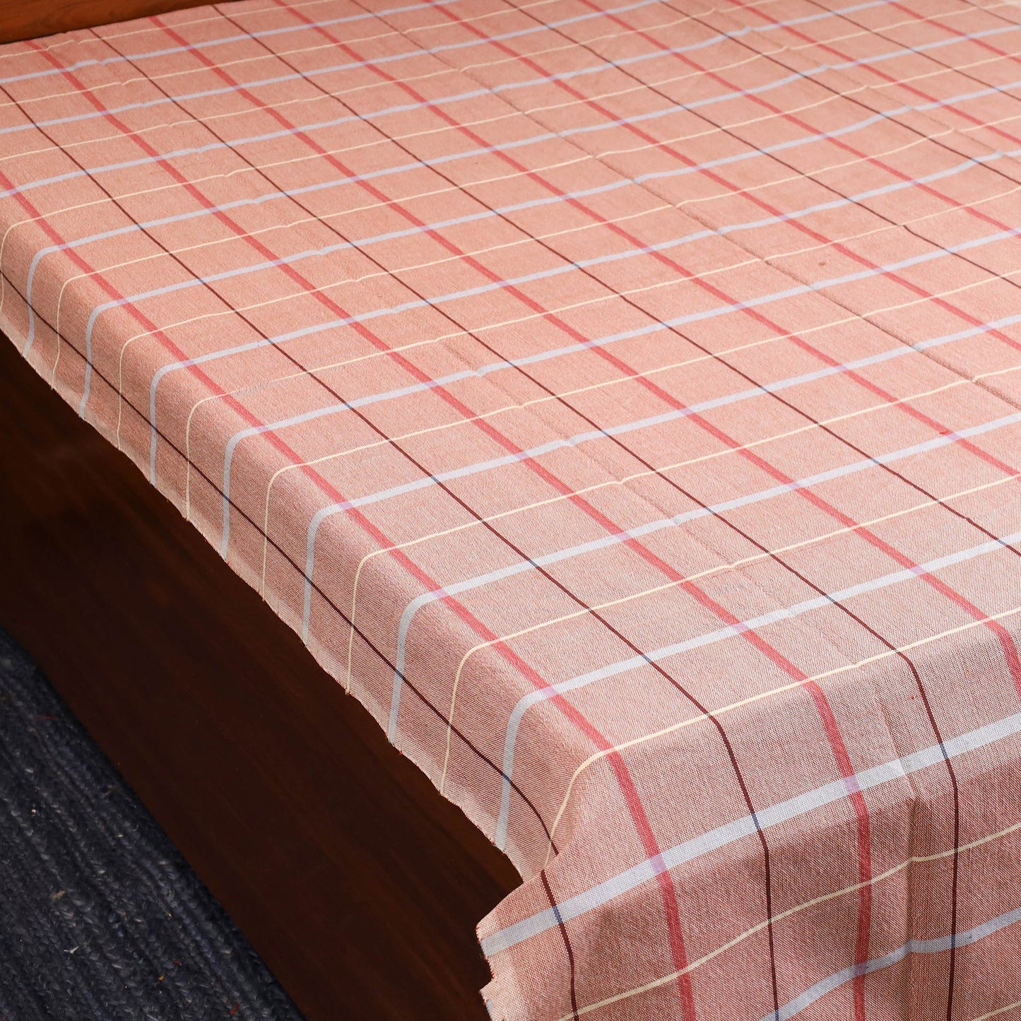 Brown - single handloom cotton bed sheet (90 x 60 in) 116