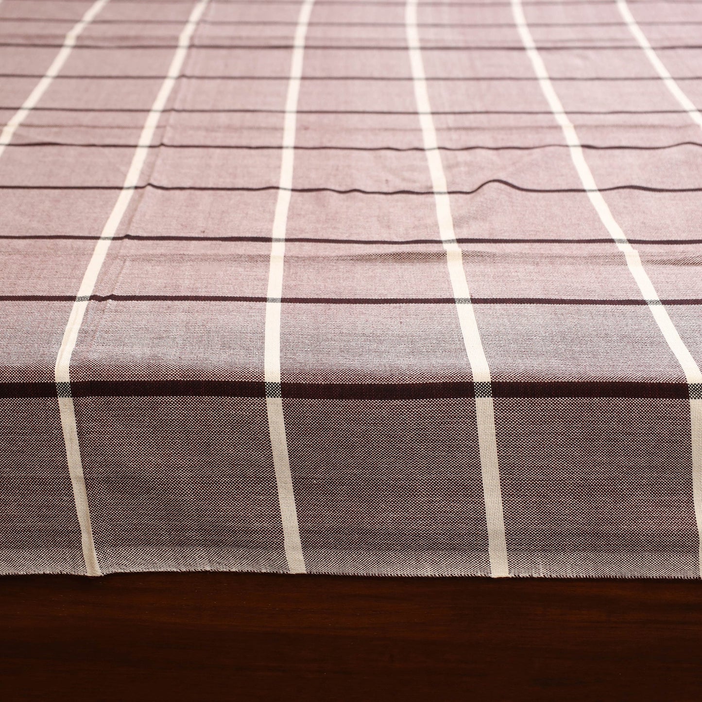 Brown - single handloom cotton bed sheet (90 x 60 in) 135