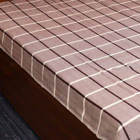 Brown - single handloom cotton bed sheet (90 x 60 in) 135