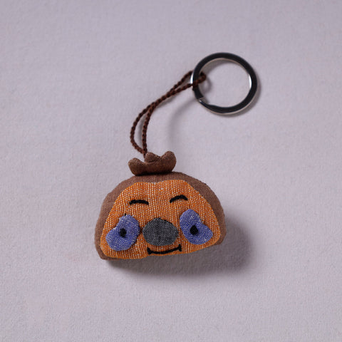 Brown Handcrafted Fab Artwork Keychain