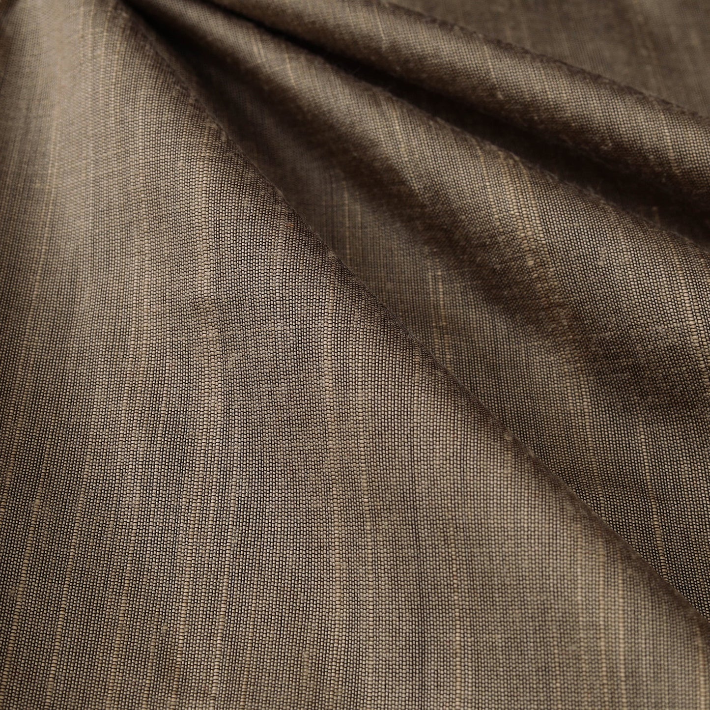 Brown - slub silk plain fabric 15 - handcrafted