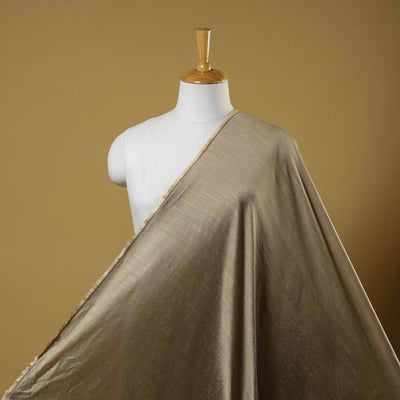 Brown - slub silk plain fabric 15 - handcrafted