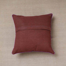 Brown Soof Embroidery Cotton Cushion Cover