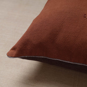 Brown Soof Embroidery Cotton Cushion Cover