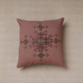Brown Soof Embroidery Cotton Cushion Cover