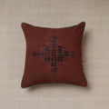 Brown Soof Embroidery Cotton Cushion Cover