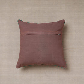 Brown Soof Embroidery Cotton Cushion Cover