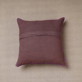 Brown Soof Embroidery Cotton Cushion Cover