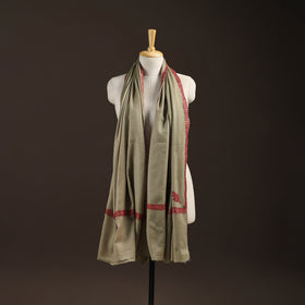 Brown - sozni hand embroidery merino wool handwoven