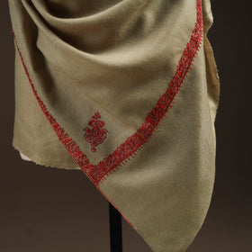 Brown - sozni hand embroidery merino wool handwoven