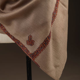 Brown - sozni hand embroidery merino wool handwoven