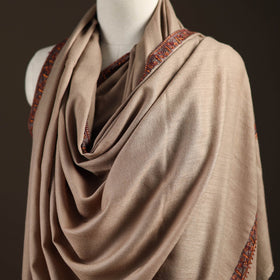 Brown - sozni hand embroidery merino wool handwoven