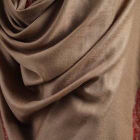 Brown - sozni hand embroidery merino wool handwoven