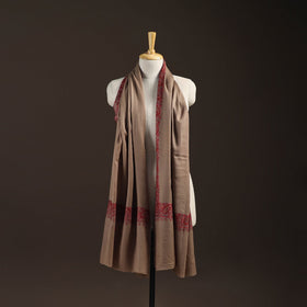 Brown - sozni hand embroidery merino wool handwoven