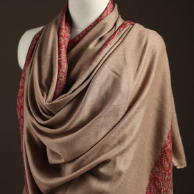 Brown - sozni hand embroidery merino wool handwoven