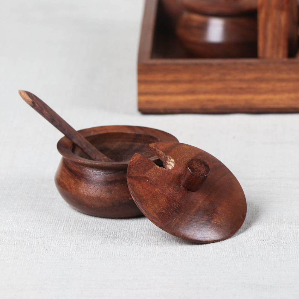 Brown Spice Hanging Set - Handcrafted with Sheesham Wood