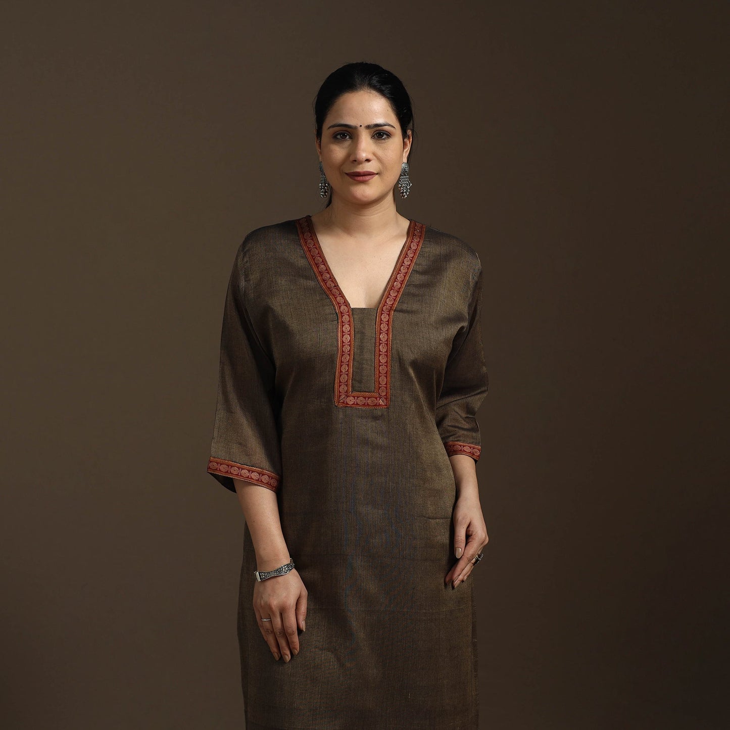 Straight cotton dharwad kurta 08 - handcrafted