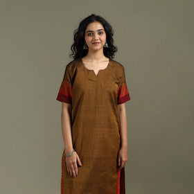 Straight cotton dharwad kurta for women 23 - handcrafted