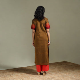 Straight cotton dharwad kurta for women 23 - handcrafted