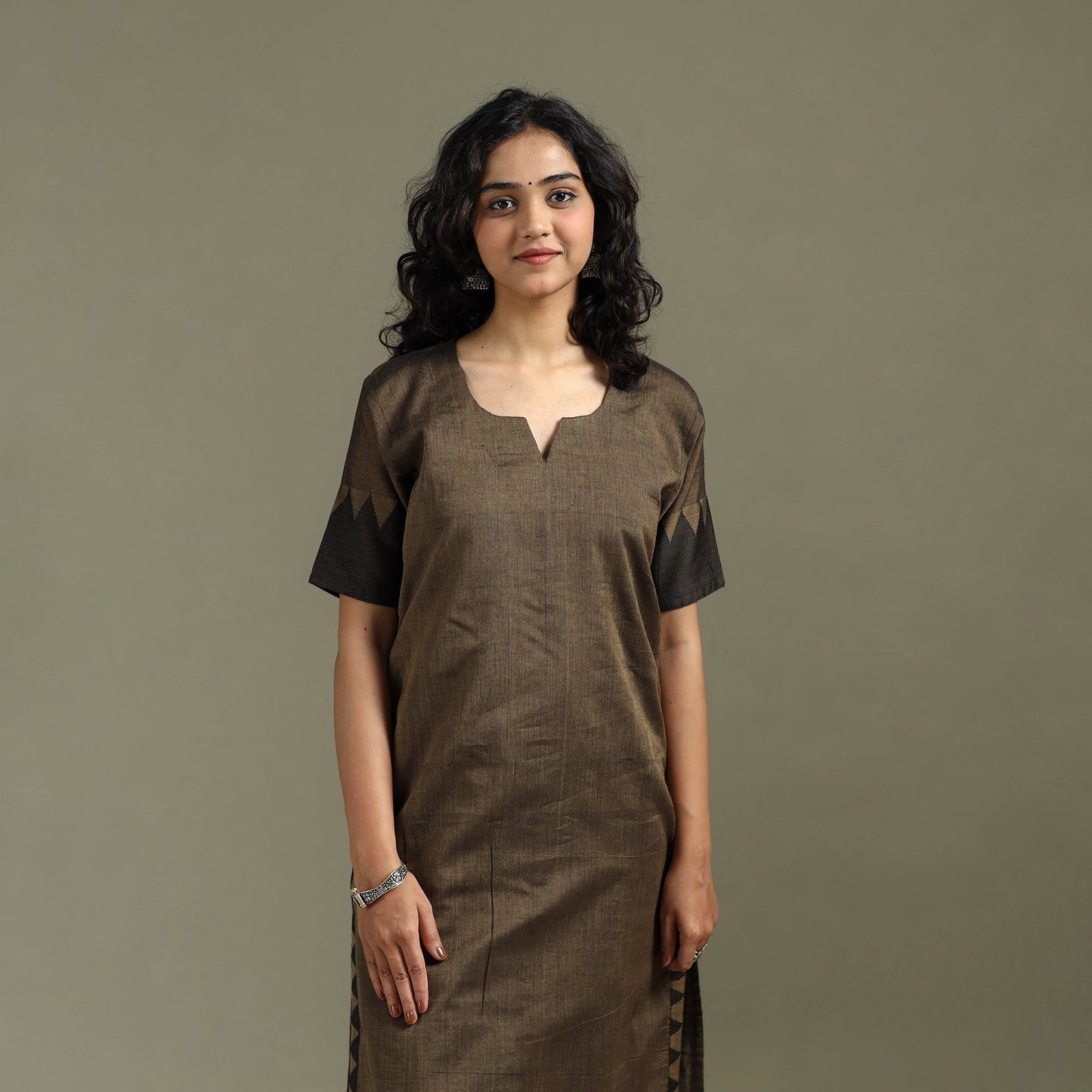 Straight cotton dharwad kurta for women 26 - handcrafted