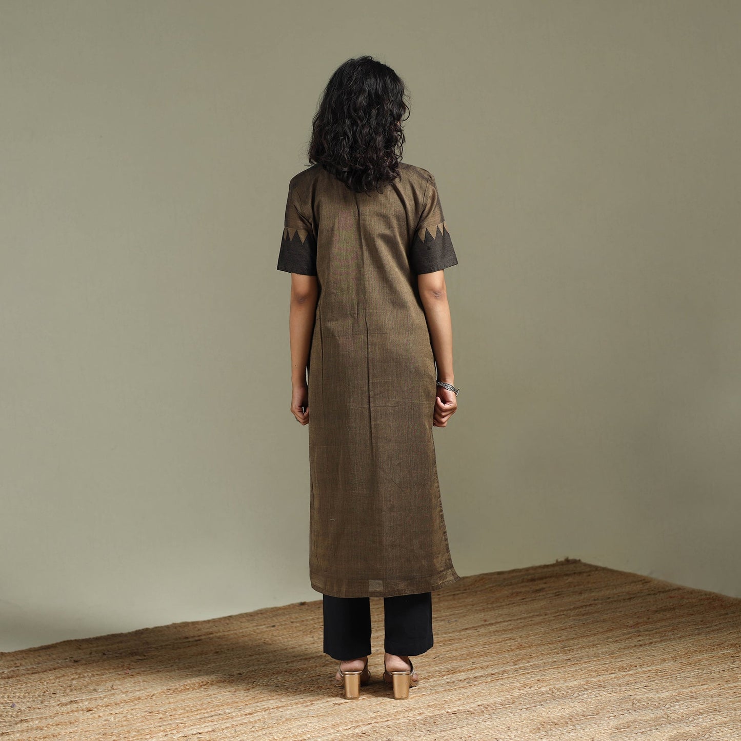Straight cotton dharwad kurta for women 26 - handcrafted