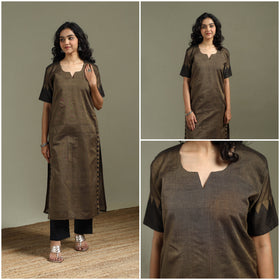 Straight cotton dharwad kurta for women 26 - handcrafted