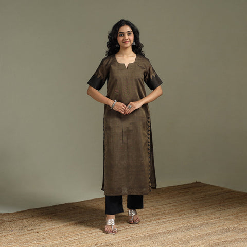 Straight cotton dharwad kurta for women 26 - handcrafted