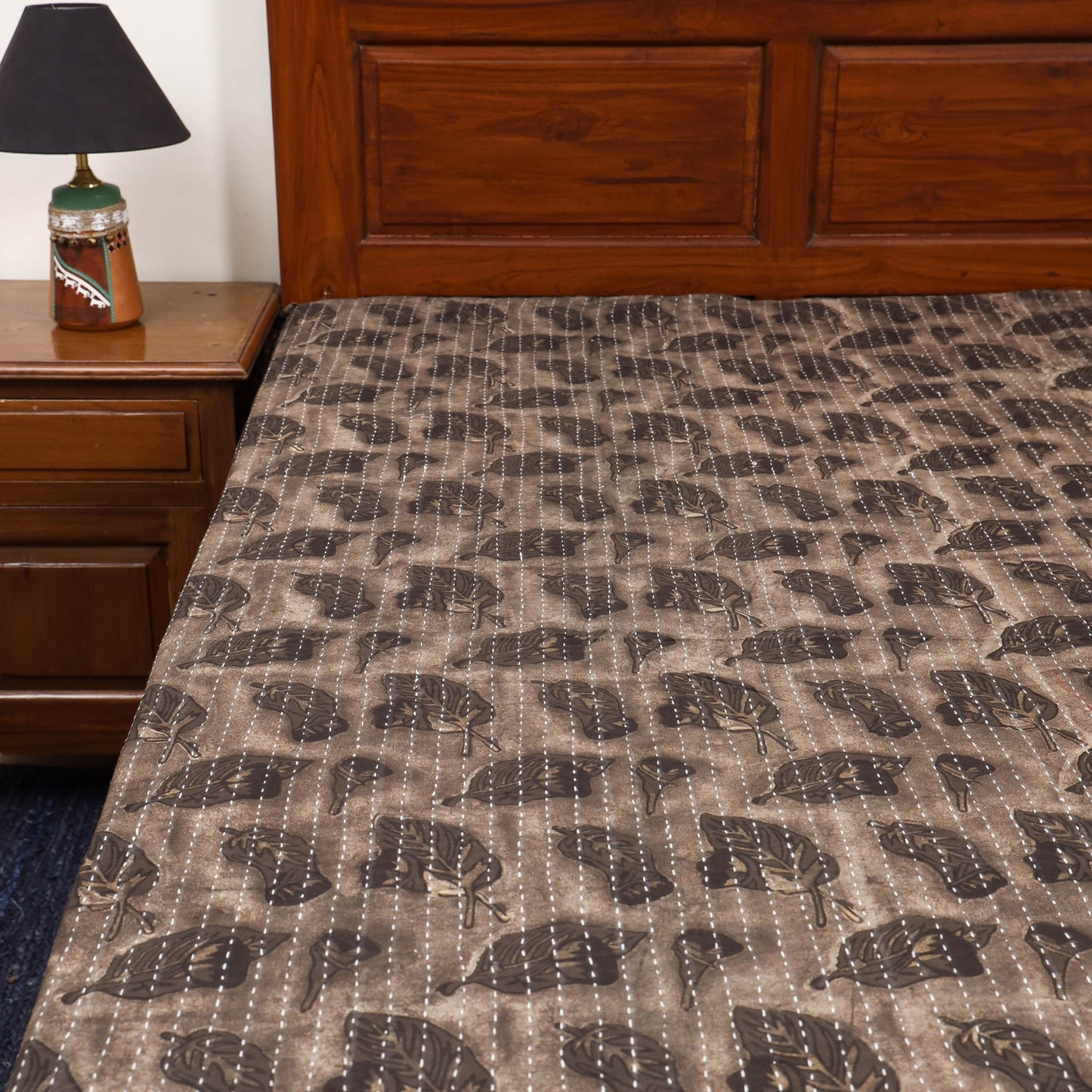 Tagai work hand bagru double bed sheet (108 x 90 in) 02