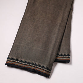 Brown Thread Border Dharwad Cotton Fabric