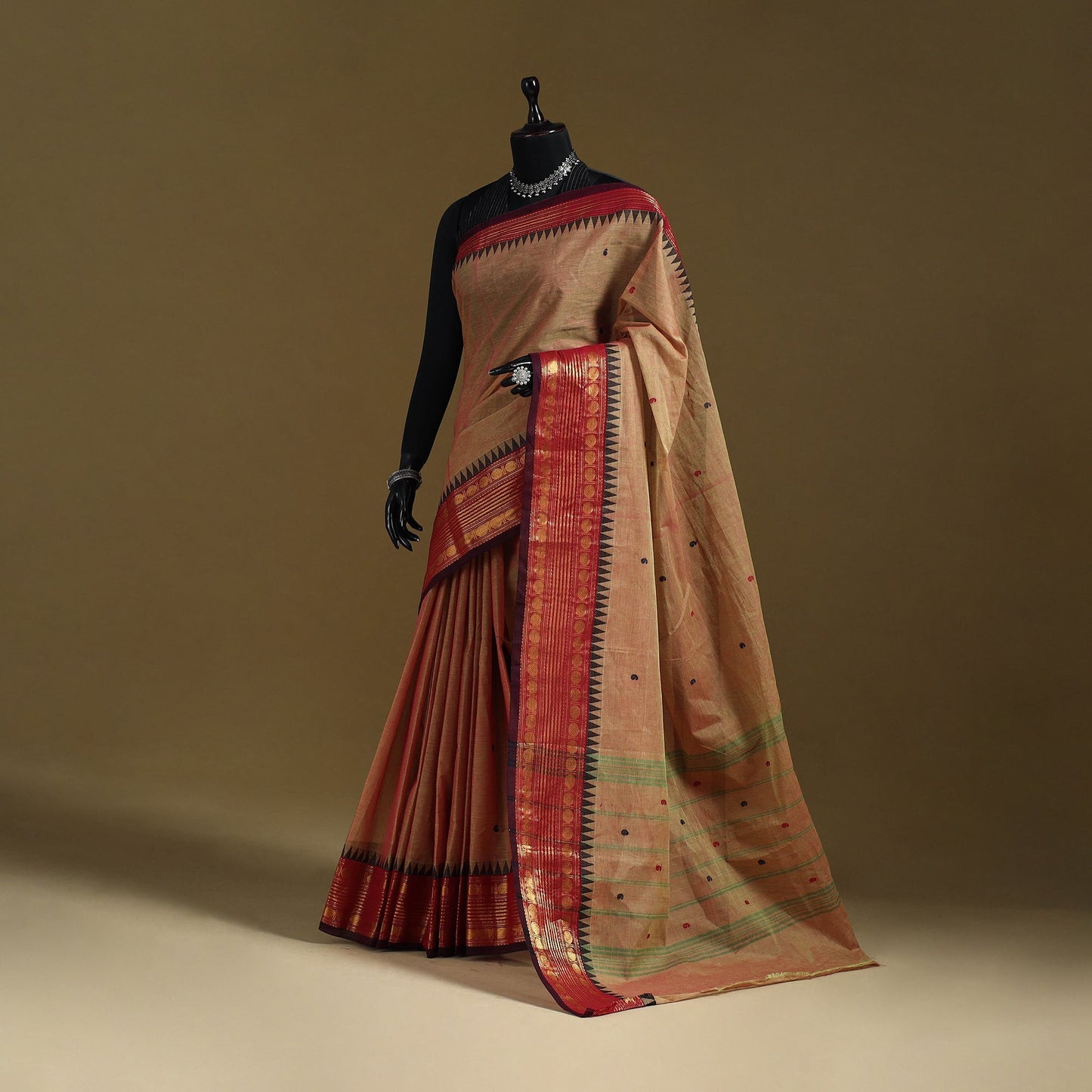 Thread buti cotton kanchipuram saree with border 11