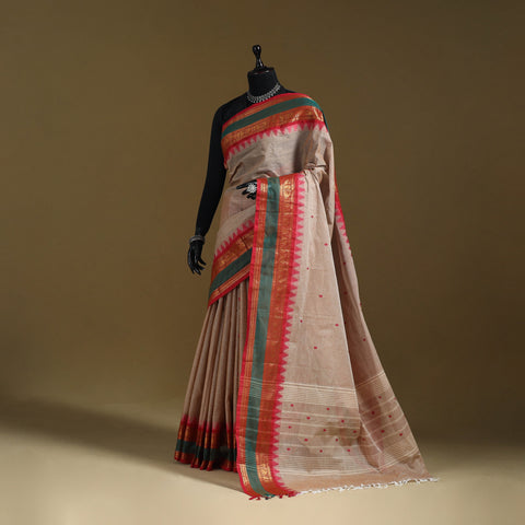 Thread buti cotton kanchipuram saree with border 17