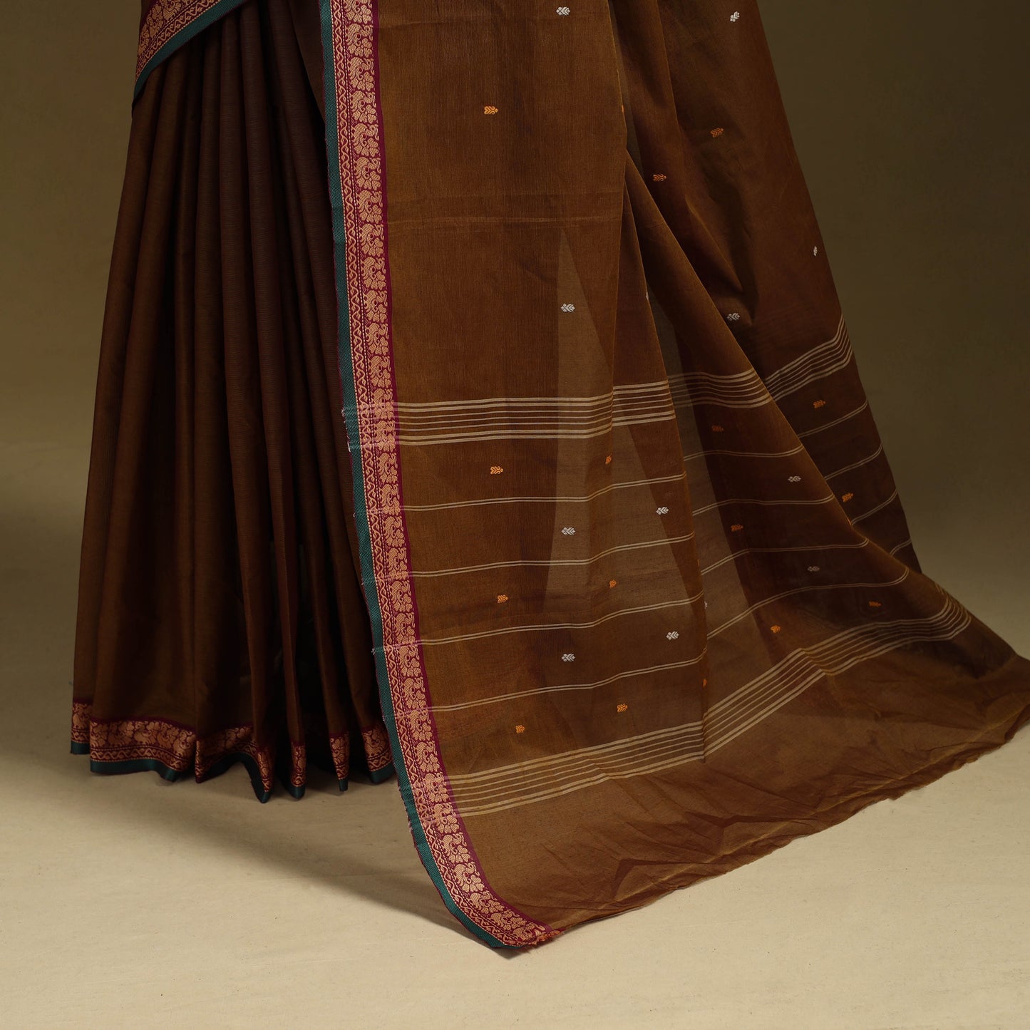 Thread buti cotton kanchipuram saree with border 21