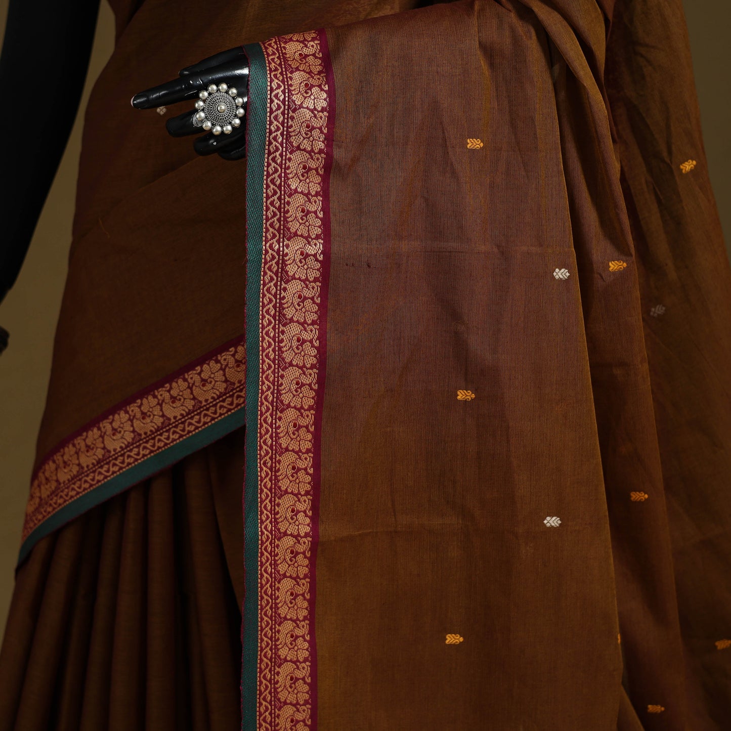 Thread buti cotton kanchipuram saree with border 21