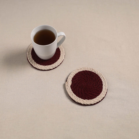 Thread work handcrafted coaster (set of 2) 04