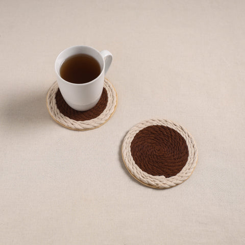 Thread work handcrafted coaster (set of 2) 06